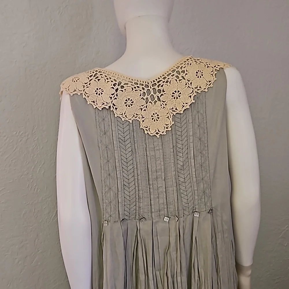 VTG HANDMADE Ivory Crochet Lace Detachable Victorian Colonial Faux Collar